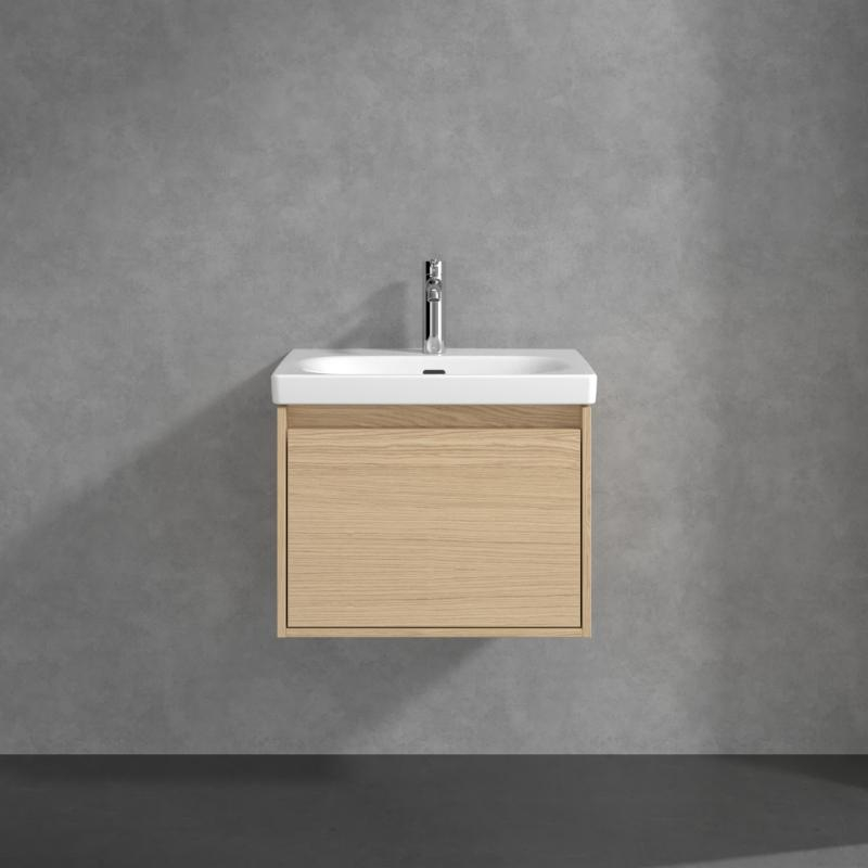 Mobilier suspendat pentru lavoar Villeroy & Boch Skyla 60 cm, 1 sertar Soft Close, nordic oak